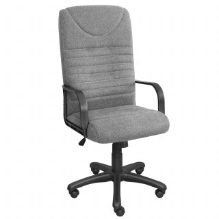 Кресло "Менеджер" (мет.каркас) гобелен, подл.пл.Сенатор/906/606, крест.пл) серый