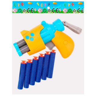 Детское оружие с софт патронами(13см)(6 патронов в компл., цвет-микс, в пакете) ( Арт. 2093150)